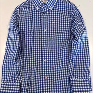 Crewcuts Boys Blue and White Gingham Button-Down Shirt